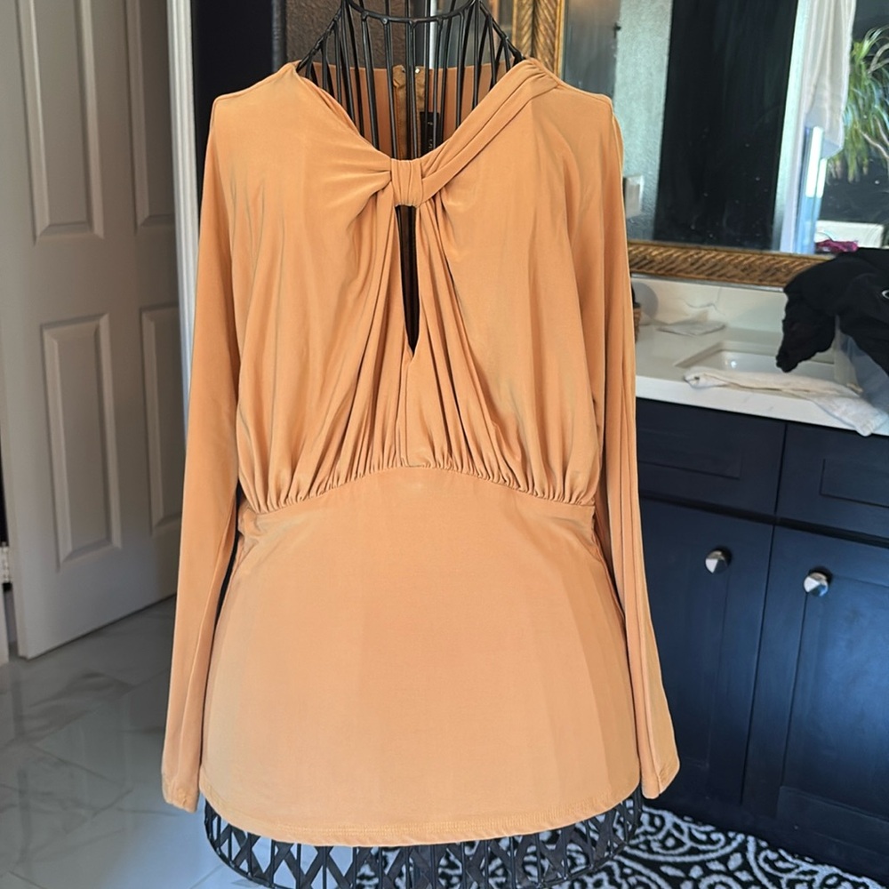 Pinup Couture mustard Malia Ruched Tie Front Blouse rockabilly pinup VLV